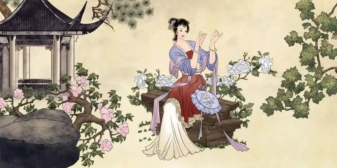 Two peacocks flying away from each other in a melancholic sky
